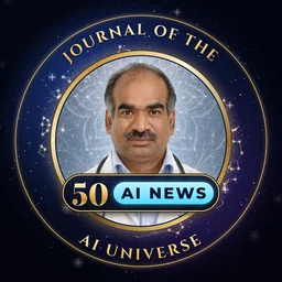 Journal of the AI Universe emblem: the editor's portrait in a gold medallion