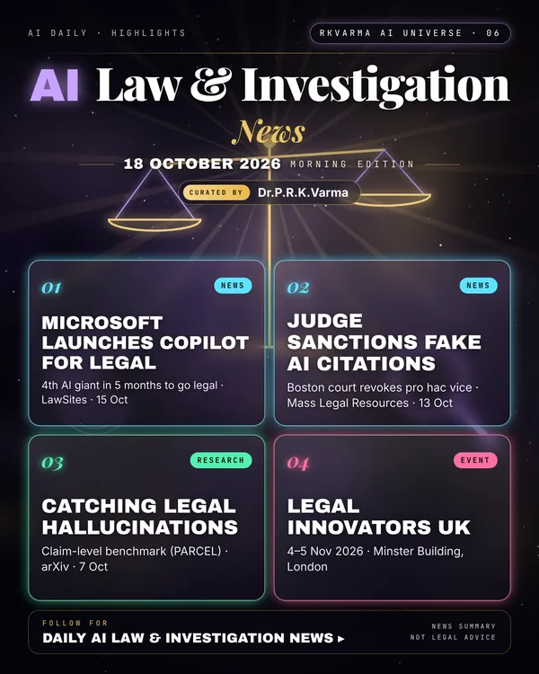 Poster: AI Law & Investigation, 18 October 2026