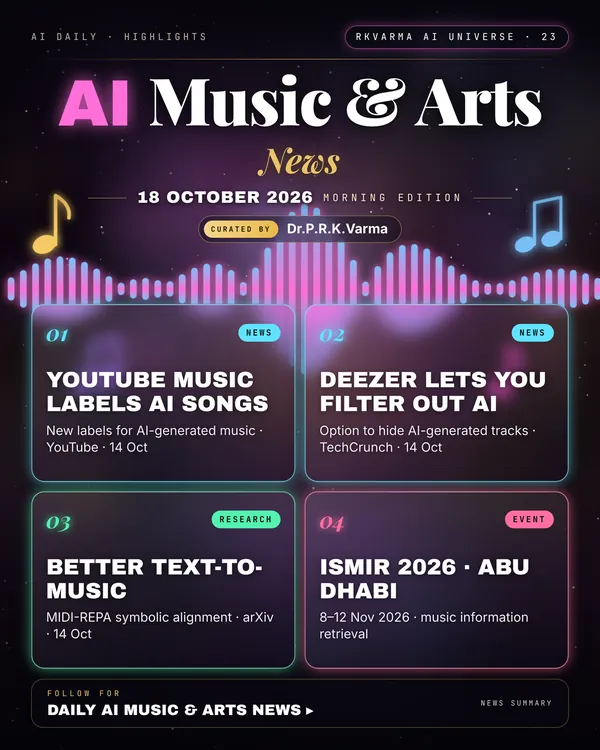 Poster: AI Music & Arts, 18 October 2026