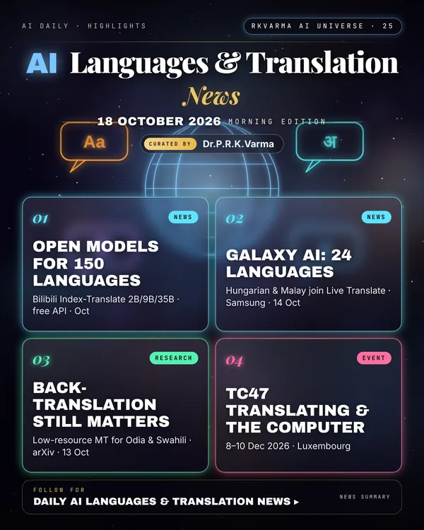 Poster: AI Languages & Translation, 18 October 2026