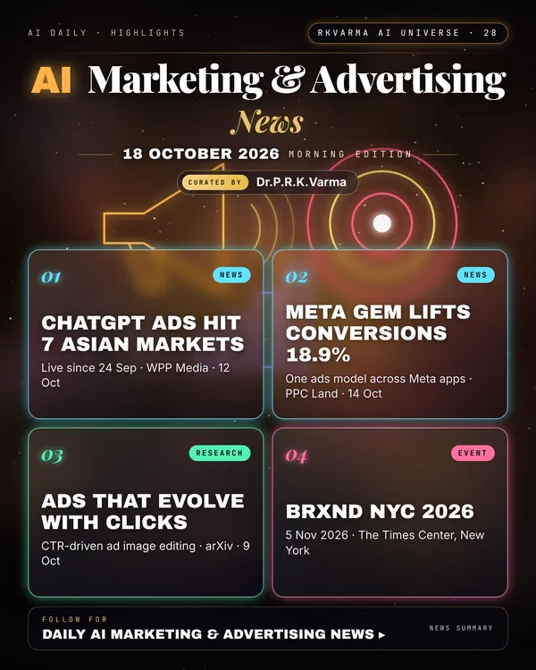 Poster: AI Marketing & Advertising, 18 October 2026