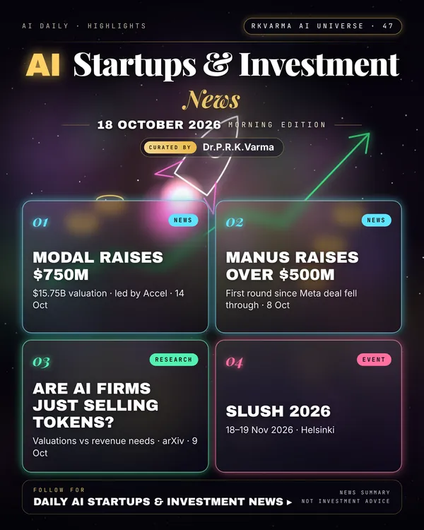 Poster: AI Startups & Investment, 18 October 2026