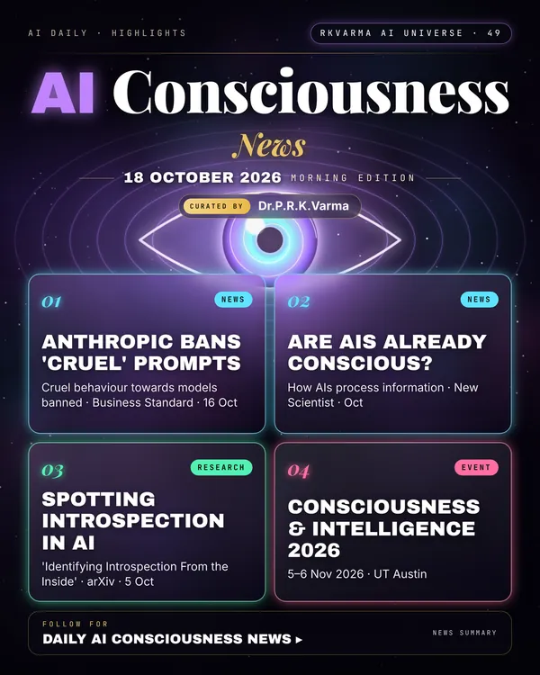 Poster: AI Consciousness, 18 October 2026