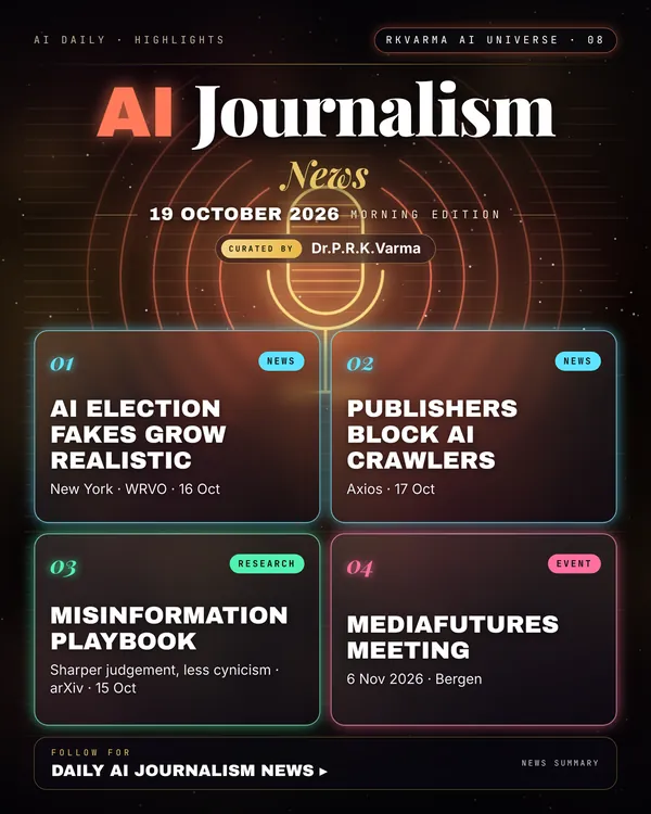 Poster: AI Journalism, 19 October 2026