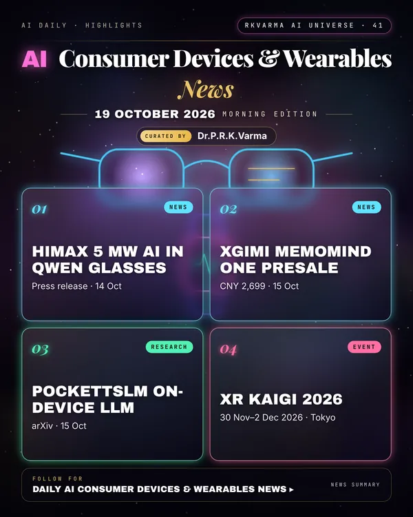 Poster: AI Consumer Devices & Wearables, 19 October 2026
