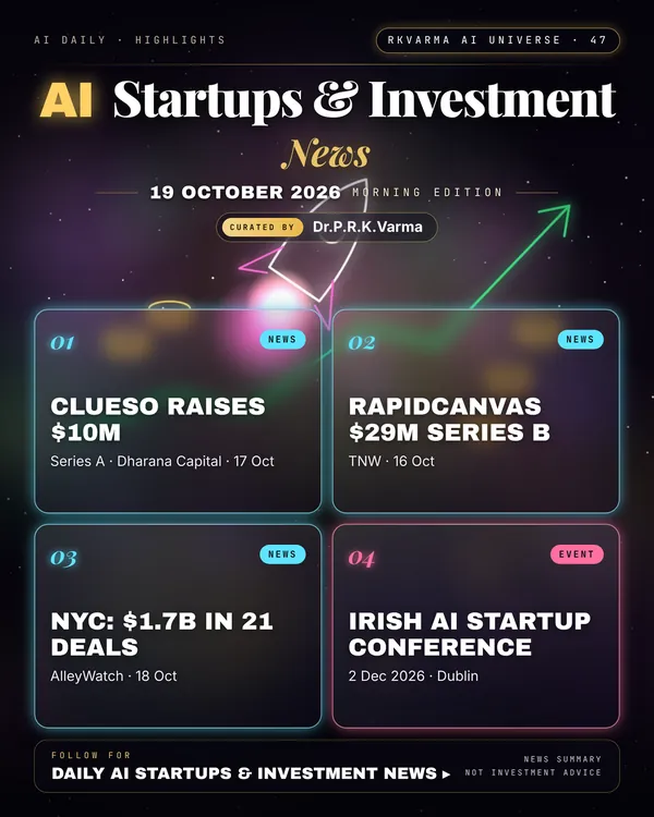 Poster: AI Startups & Investment, 19 October 2026