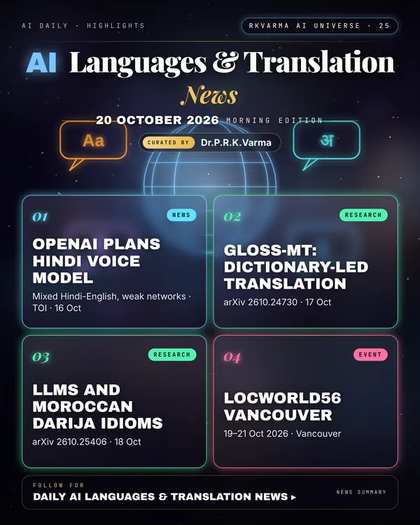 Poster: AI Languages & Translation, 20 October 2026