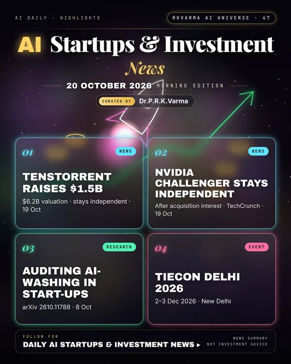 Poster: AI Startups & Investment, 20 October 2026