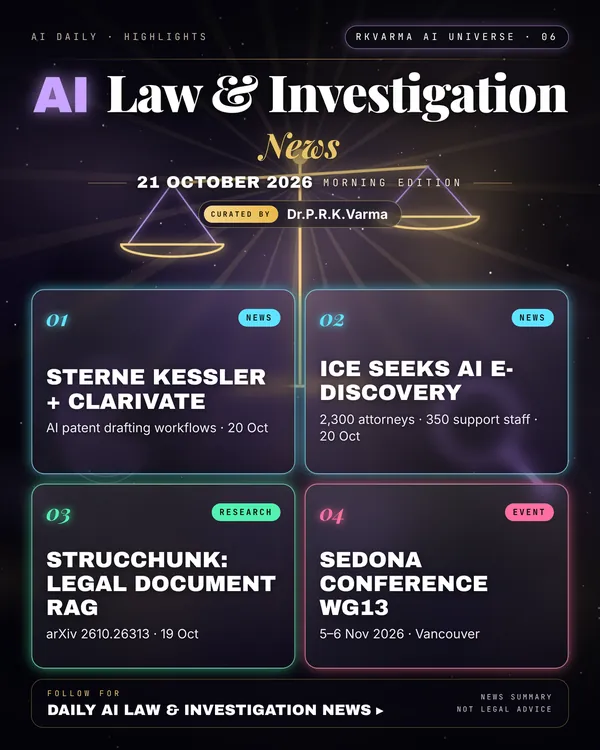 Poster: AI Law & Investigation, 21 October 2026