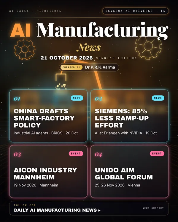Poster: AI Manufacturing, 21 October 2026