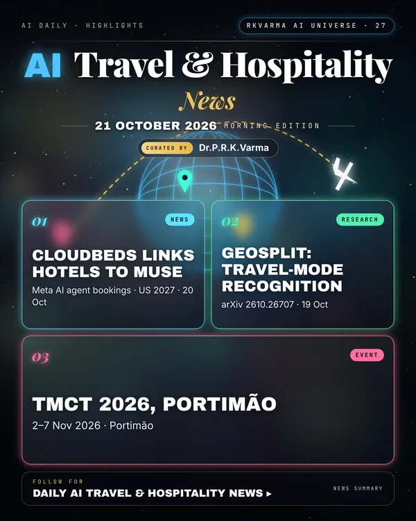 Poster: AI Travel & Hospitality, 21 October 2026