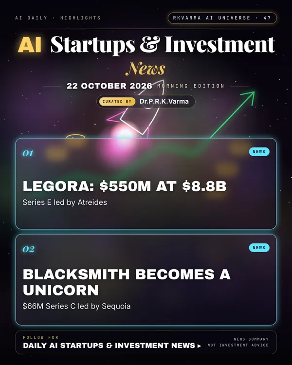 Poster: AI Startups & Investment, 22 October 2026