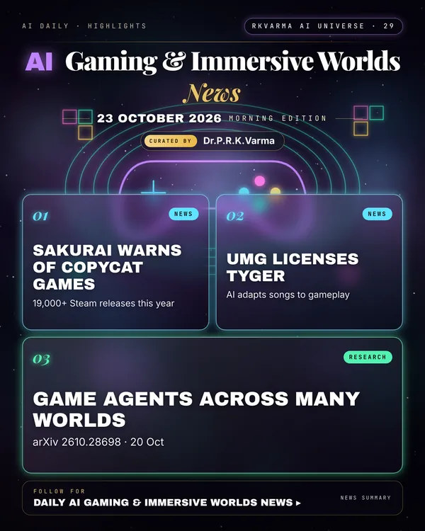 Poster: AI Gaming & Immersive Worlds, 23 October 2026