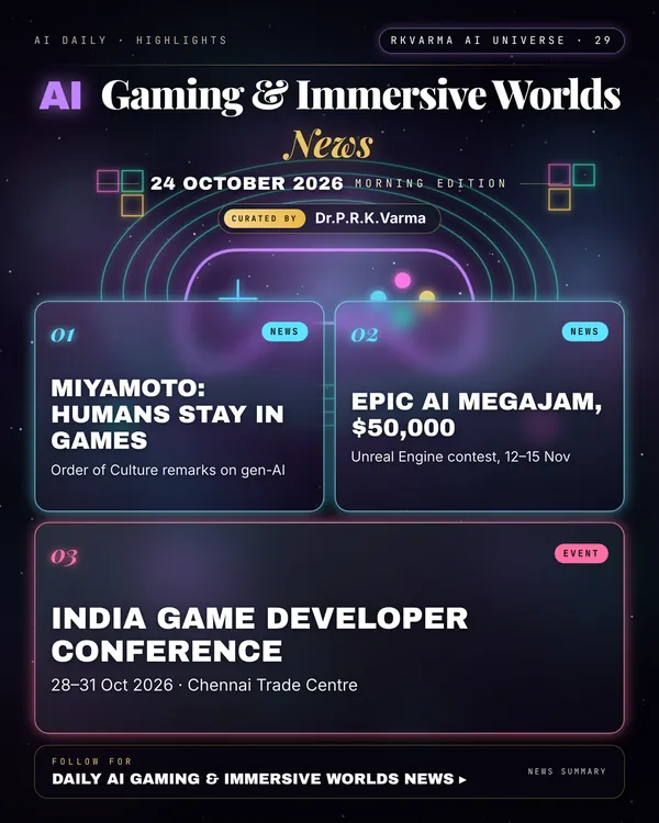 Poster: AI Gaming & Immersive Worlds, 24 October 2026