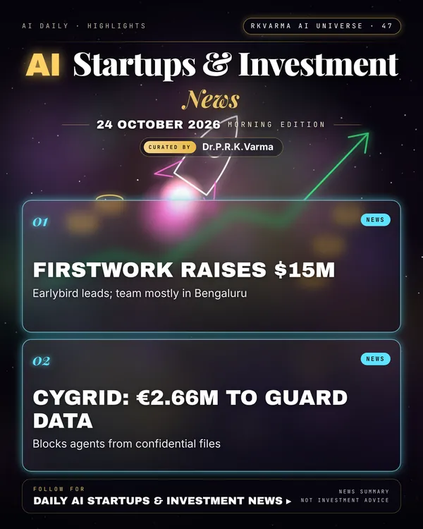 Poster: AI Startups & Investment, 24 October 2026